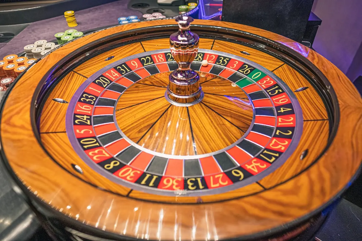 Roda rolet kasino dalam format foto jarak dekat
